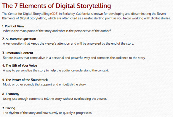 7 Elements of Digital Storytelling